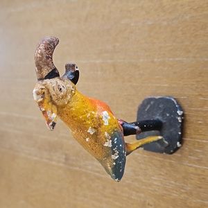 VINTAGE CAST IRON PAINTED PARROT BOTTLE OPENER